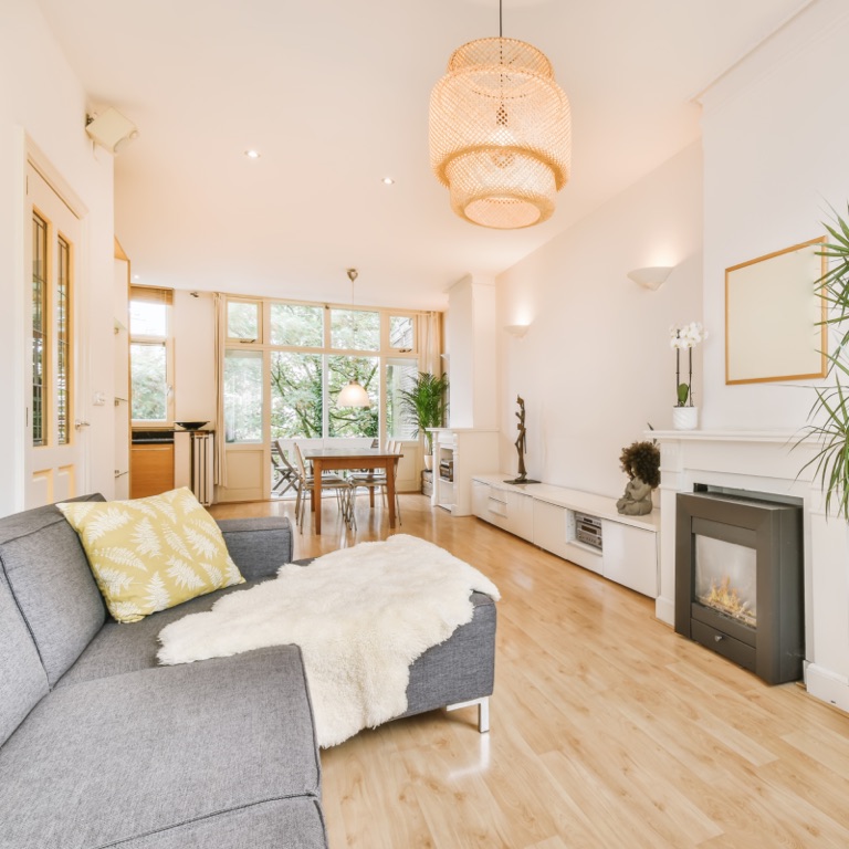 Salon lumineux d'une maison à vendre